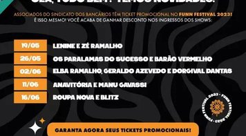 Só vantagens: sindicalizados têm desconto para curtir shows no Funn Festival