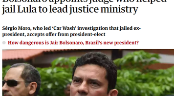 The Guardian: "Juiz que preparou vitória de Bolsonaro aceita cargo no governo de extrema-direita"