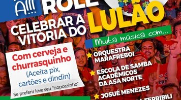 Sindicato convida bancários para festa da vitória de Lula nesta terça (1º), na Acadêmicos da Asa Norte