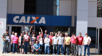 Em mais um ato na Caixa, Sindicato reforça importância da mobilização da categoria