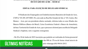 Edital para eleição de delegado sindical 