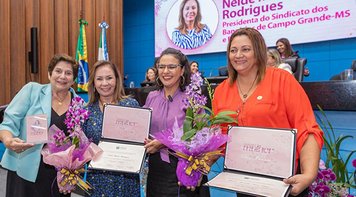 Presidente do SEEBCG-MS é homenageada na Assembleia Legislativa pelo Dia da Mulher