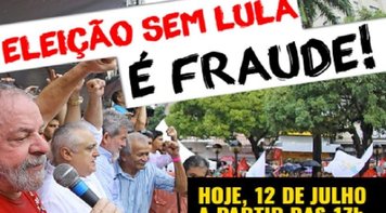 Ativistas convocam ato em defesa do ex-presidente Lula, condenado por Moro