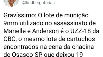Munição do caso Marielle é de lote vendido à PF e usado na chacina de Osasco