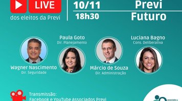 Previ Futuro será o tema principal da live dos dirigentes eleitos nesta quarta 10, às 18h30