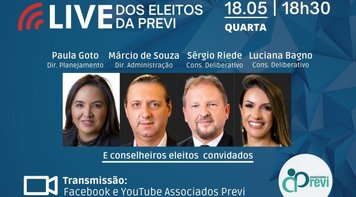 Nova live dos eleitos nesta quarta 18, às 18h30, discute perspectivas futuras e ameaças externas à Previ