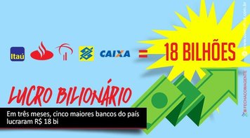 Soma do lucro dos cinco maiores bancos do país chega a R$ 18 bi no primeiro trimestre