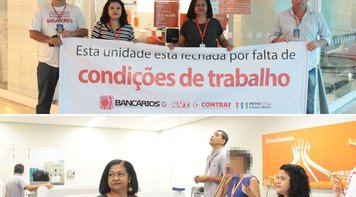 Bancários interditam agência do Itaú do Pátio Brasil por falta de condições de trabalho