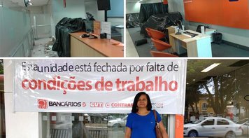 Bancários fecham agência do Itaú por falta de condições de trabalho