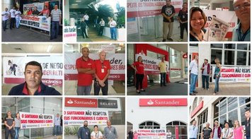 Bancários do Santander aderem em peso ao Dia de Luta pela renovação do Acordo Aditivo