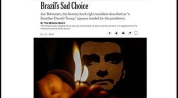 ‘Triste escolha do Brasil’, diz New York Times sobre Bolsonaro
