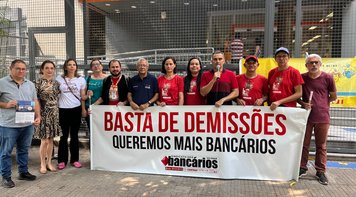 Bancários e bancárias dos sindicatos da Fetec participam do Dia Nacional de Luta contra o Itaú