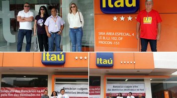 Bancários fecham agência do Itaú de Sobradinho e do Guará II contra demissões