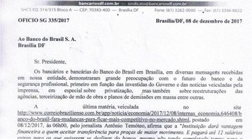 Sindicato solicita esclarecimentos sobre nova reestruturação anunciada pela imprensa