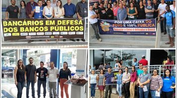 Bancários de Rondônia foram à luta em defesa da Caixa 100% Pública