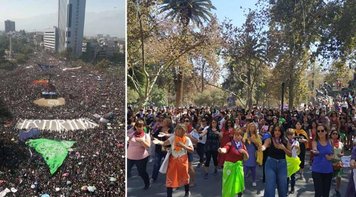  Chilenas fazem grande mobilização: 2 milhões nas ruas de Santiago 