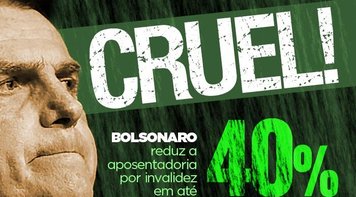 Bolsonaro quer reduzir em até 40% valor da aposentadoria por invalidez 