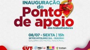 CUT inaugura em Brasília ponto de apoio para entregadores por aplicativos, nesta sexta 8 
