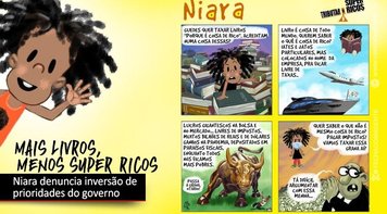 Personagem da campanha Tributar os super-Ricos, Niara denuncia inversão de prioridades do governo