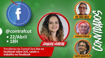 Presidenta da Contraf faz live no facebook nesta quarta 22 sobre SUS, saúde e trabalho no Facebook