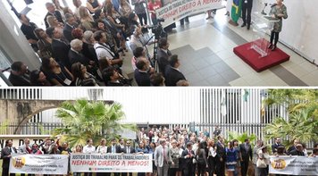 União e resistência marcam o ato em prol da justiça trabalhista