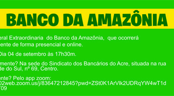 Assembleia geral extraordinária do Banco da Amazônia 