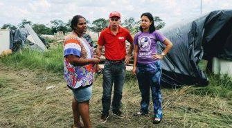 Sindicato visita famílias do acampamento Hugo Chávez