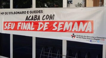 Bancários de todo o país protestam contra MP 905, que retira mais direitos da categoria