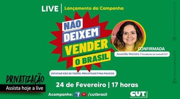 Hoje tem live contra a privatização