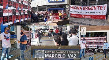 Bancários de Campos dos Goytacazes (RJ) fazem greve na Caixa por vacinação