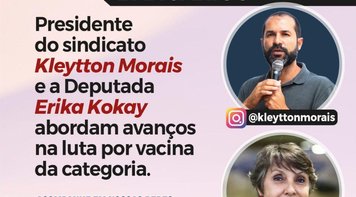 Em live, Kleytton Moraes e deputada Erika Kokay falam sobre avanços para vacinação dos bancários