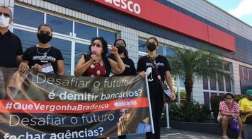 Campanha #QueVergonhaBradesco chega às agências do Pará contra as cerca de 200 demissões no Estado 
