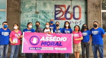 De fora pra dentro: Campanha de combate ao ‘Assédio moral: diga não, denuncie’ chega à matriz do Banpará 