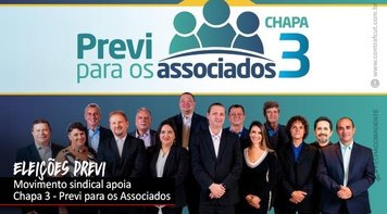 Fetec-CUT/CN apoia a Chapa 3 nas eleições da Previ, que começa dia 18