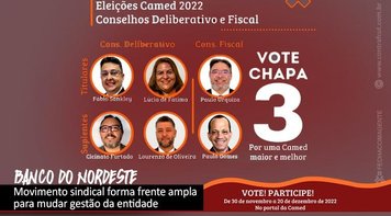 Movimento sindical apoia Chapa 3 nas eleições da Caixa de Assistência do BNB