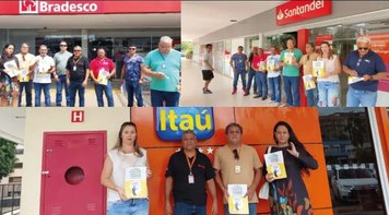 Campanha contra o assédio e a discriminação nos bancos: dirigentes visitam agências no Sudoeste e SIA