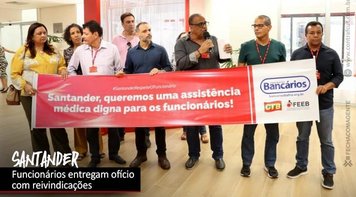 Santander: bancários da Bahia protestam por saúde, segurança e contra metas abusivas