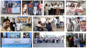 Sindicato retarda abertura de agências em mais um dia de protesto em defesa do Saúde Caixa