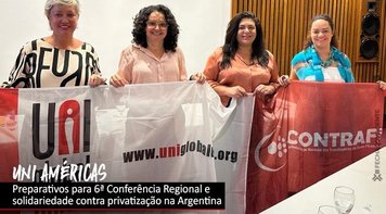 Participantes de UNI Américas apoiam argentinos contra privatização do Banco La Nación