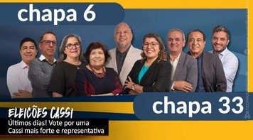 Eleição na Cassi termina nesta segunda 25; Fetec-CUT/CN apoia chapa 6 e chapa 33
